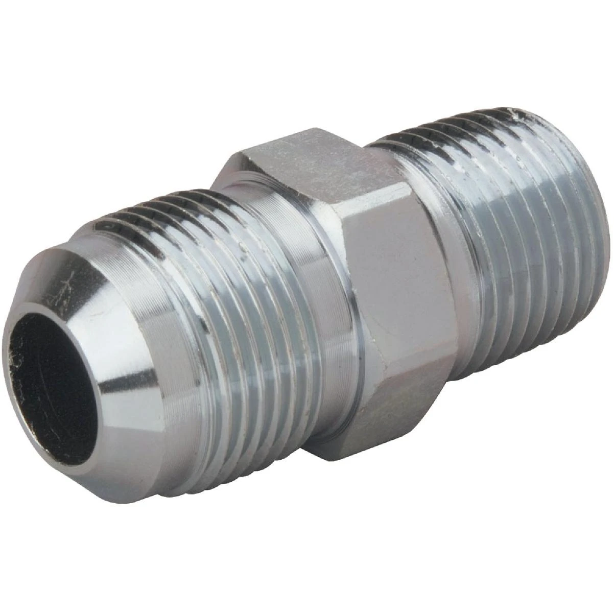 Dormont 5/8 In. OD Flare x 1/2 In. MIP (tapped 3/8 In. FIP) Zinc-Plated Carbon Steel Adapter Gas Fitting