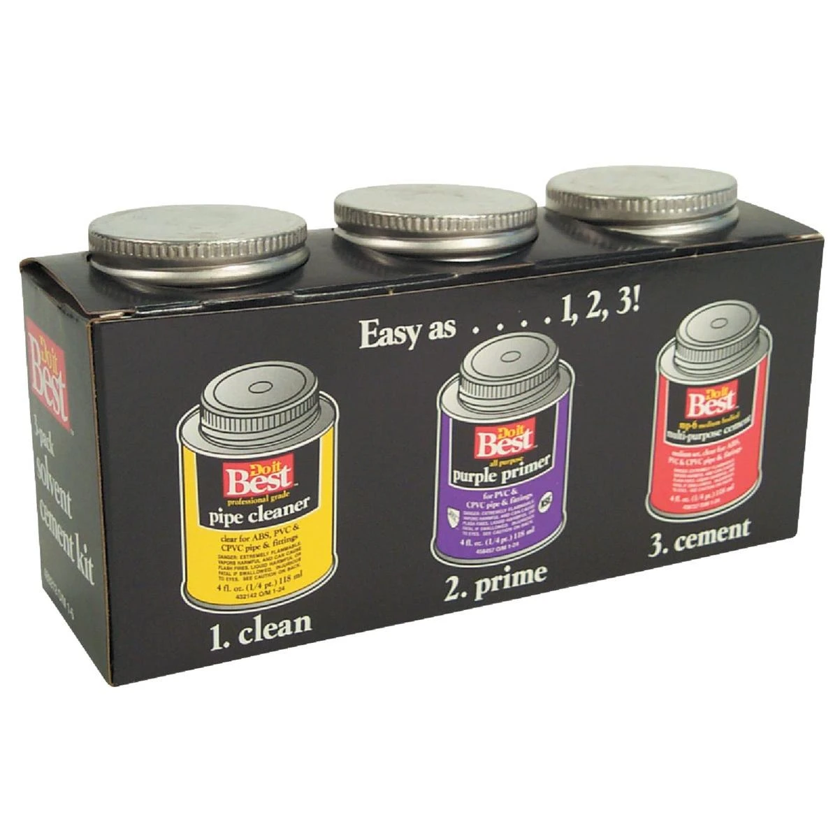 Do it Best Cleaner, Primer & PVC Cement Kit, (3) 4 Oz. Cans