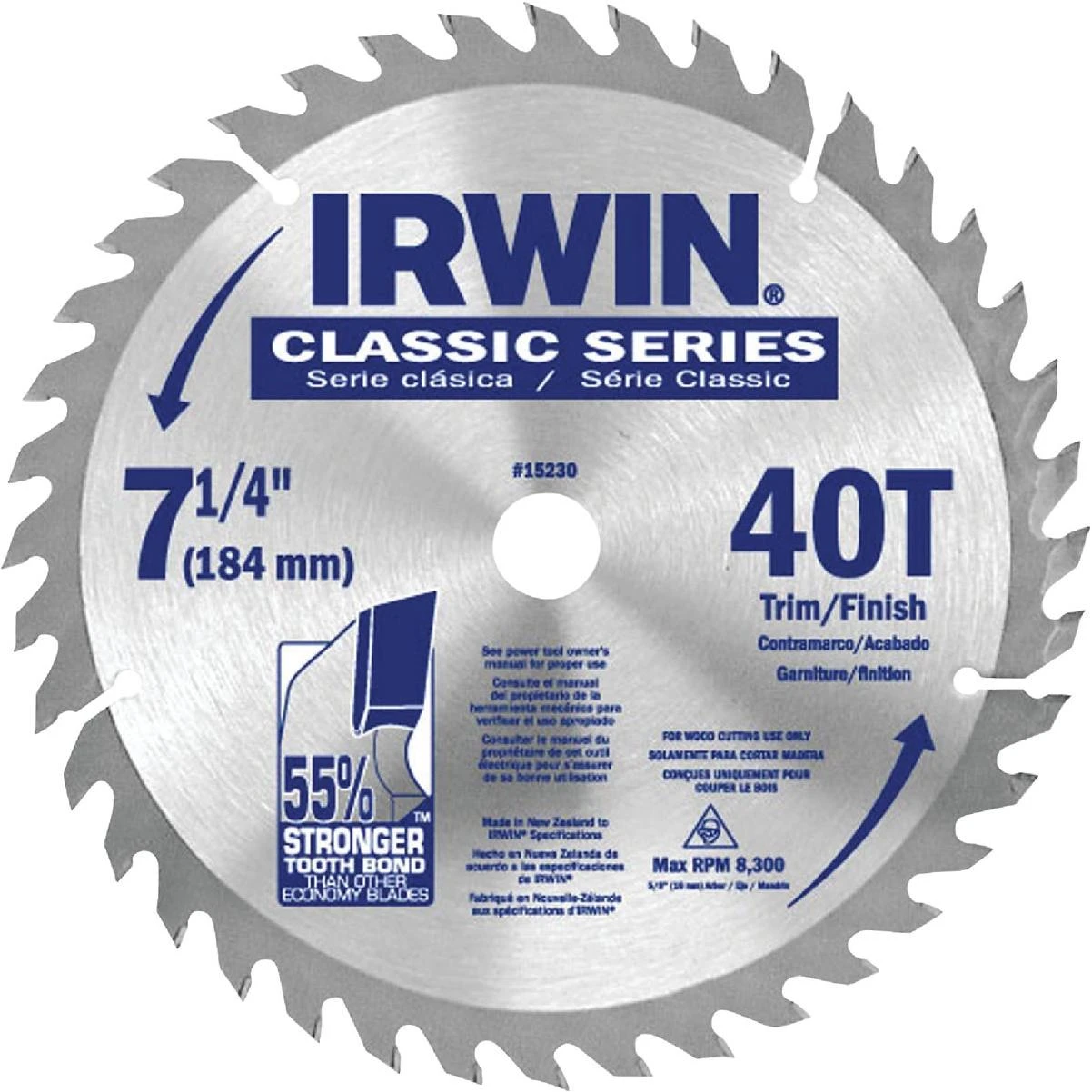 Irwin Classic Series 7-1/4 In. 40-Tooth Trim/Finish Circular Saw