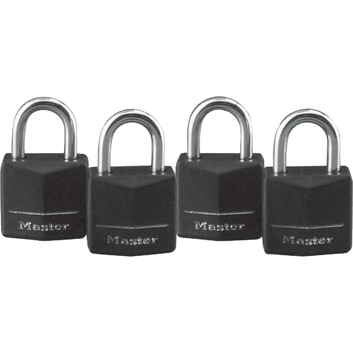 Master Lock 3/4 In. W. Black Covered Keyed Alike Padlock (4-Pack)