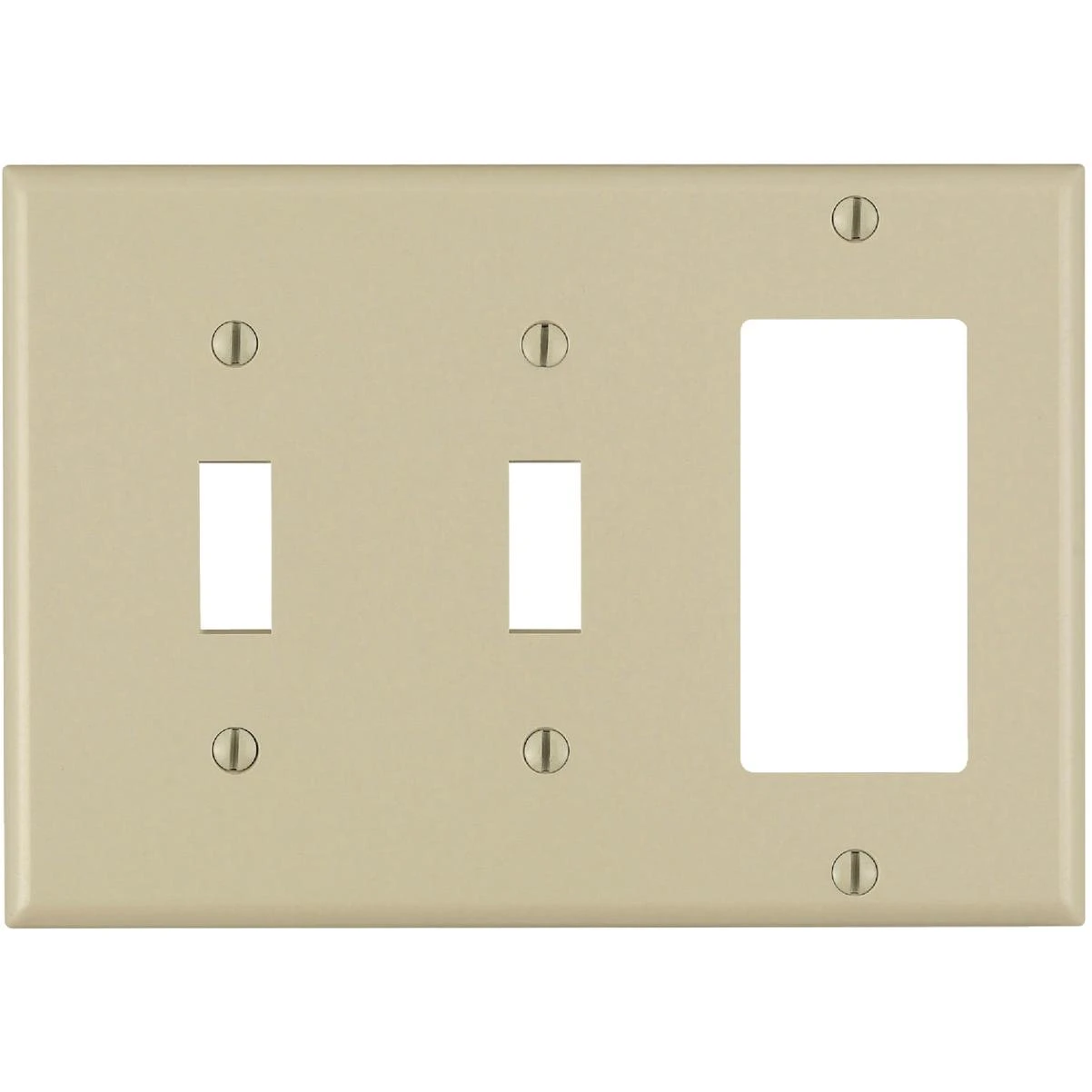 Leviton Decora 3-Gang Thermoset 2-Toggle/Rocker Wall Plate, Ivory