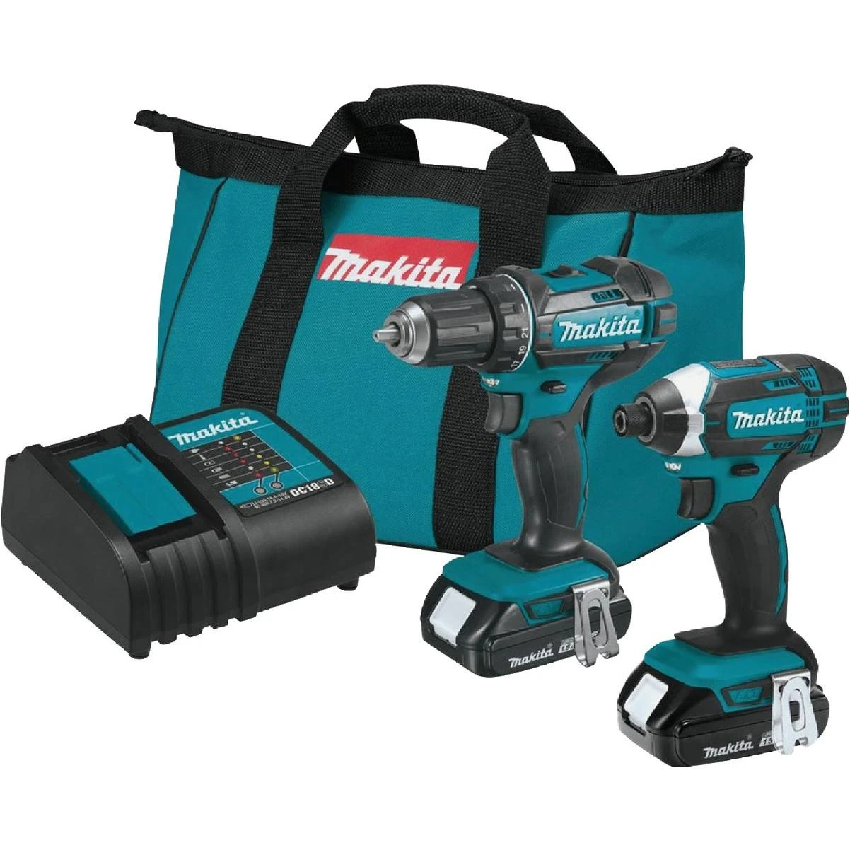 Makita 2-Tool 18V LXT Lithium-Ion Drill/Driver & Impact Driver Cordless Tool Combo Kit