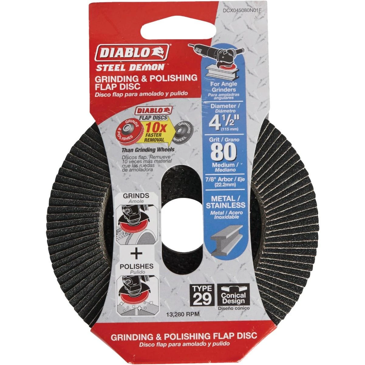 Diablo Steel Demon 4-1/2 In. x 7/8 In. 80-Grit Type 29 Angle