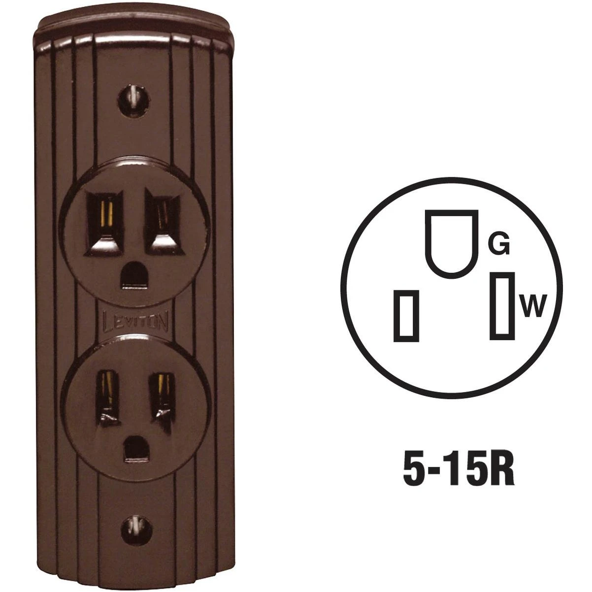 Leviton 15A Surface Mount Brown 5-15R Power Outlet