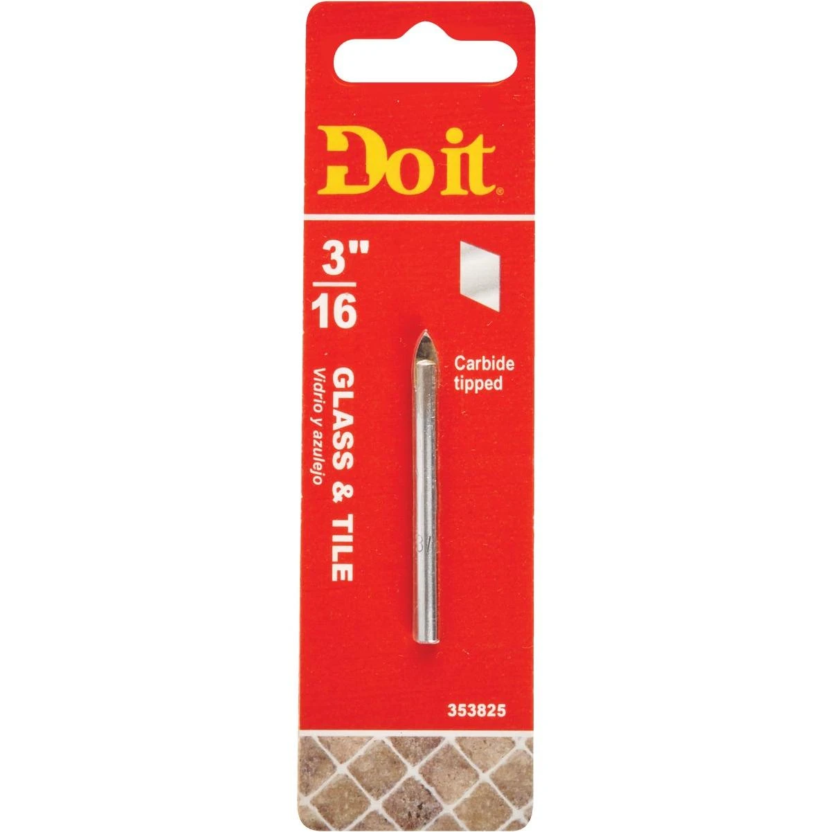 Do it Best 3/16 In. x 2-1/4 In. Carbide Glass & Tile Drill Bit