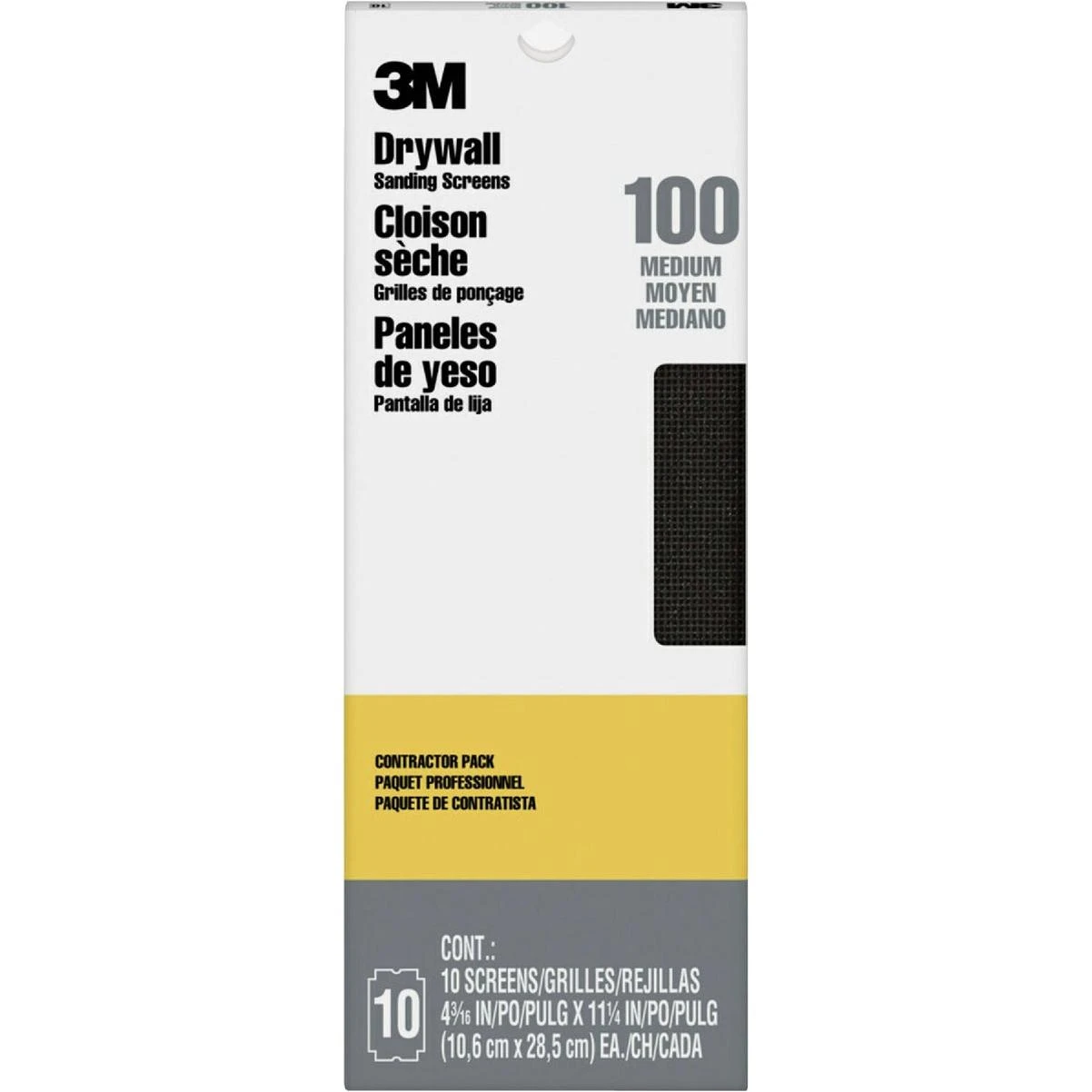 3M ProPak 4-3/16 In. x 11-1/4 In. Drywall Sanding Screens, 100 Grit (10-Pack)