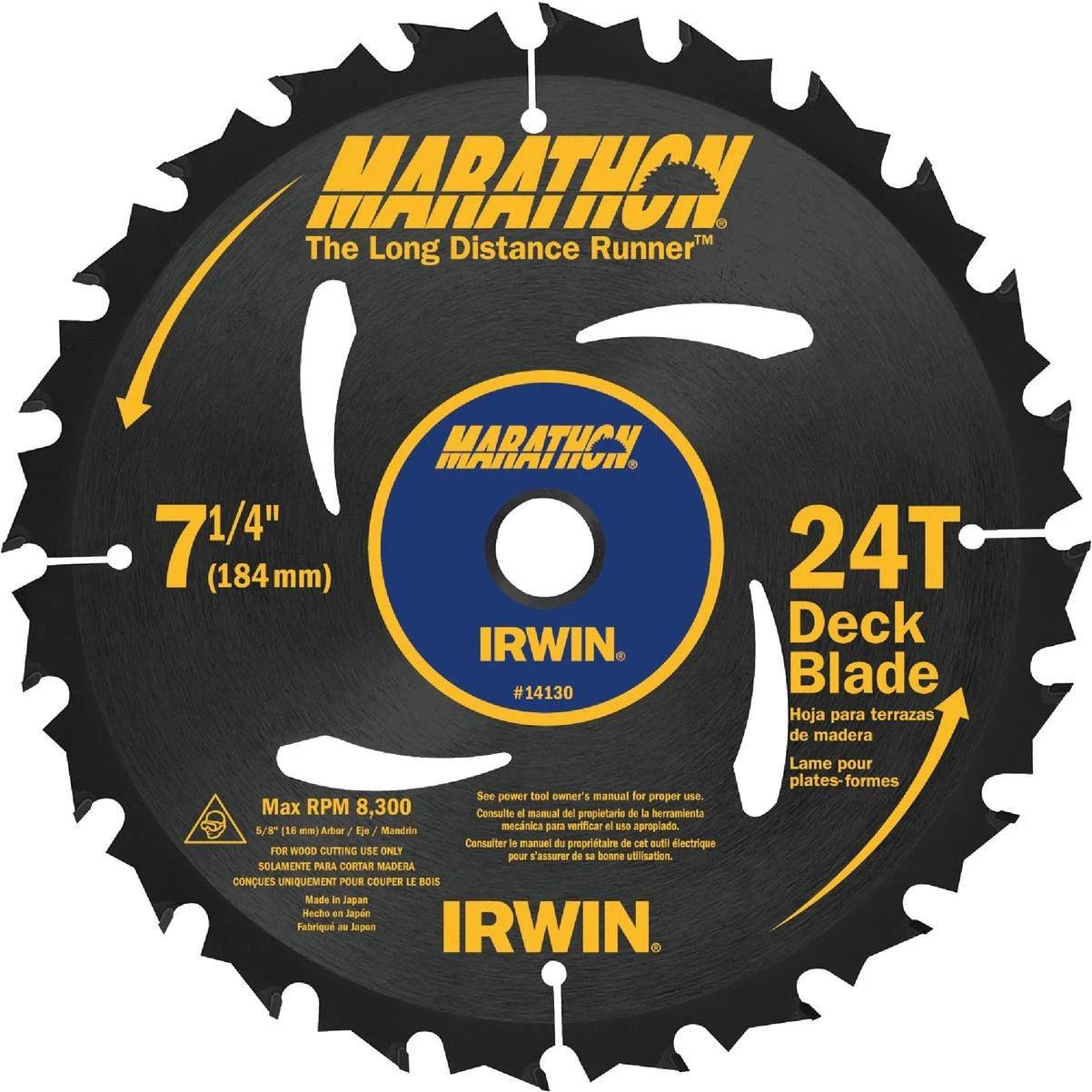 Irwin Marathon 7-1/4 In. 24-Tooth Composite Decking Circular Saw Blade