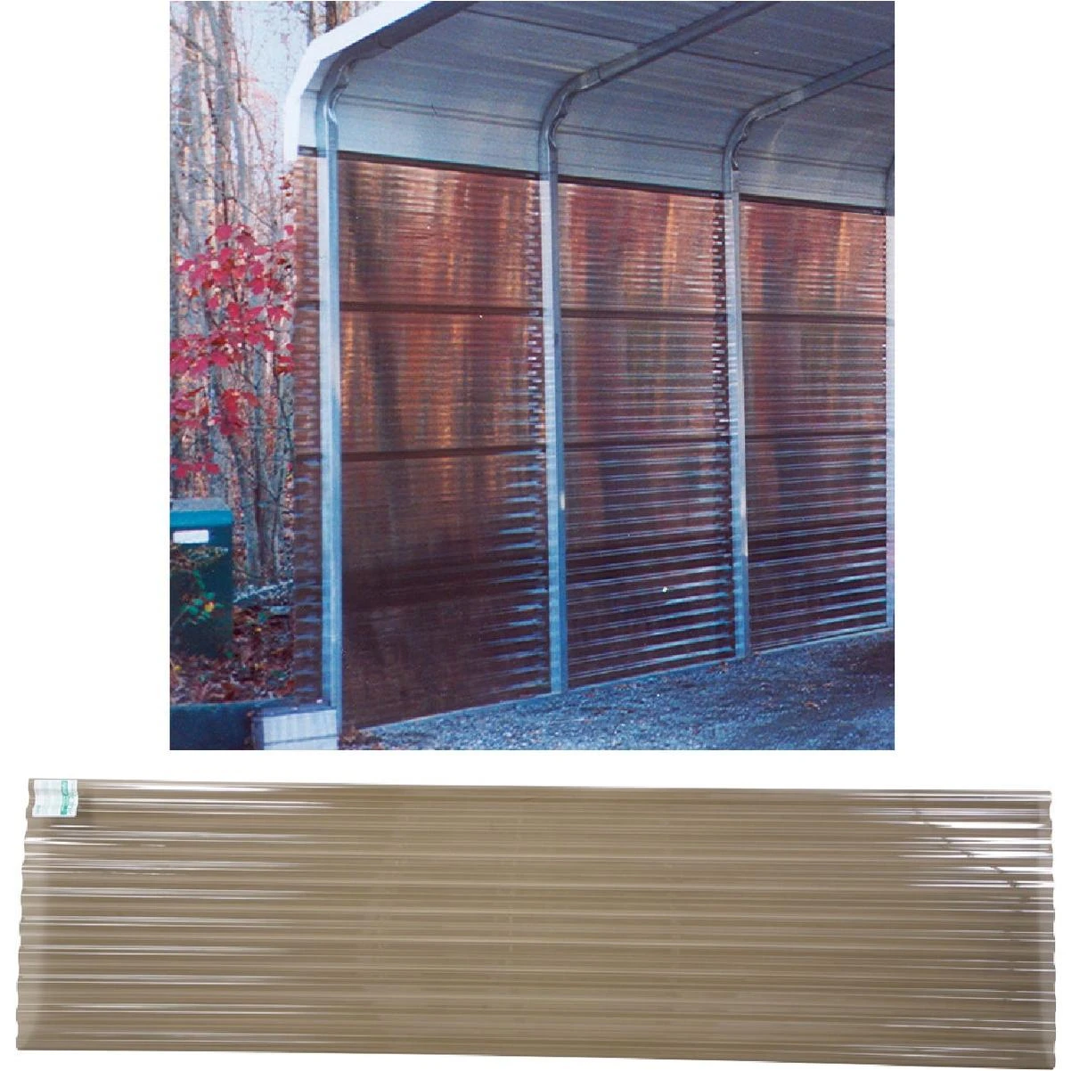 Tuftex PolyCarb 26 In. x 8 Ft. Smoke Square Wave Polycarbonate Corrugated Panels