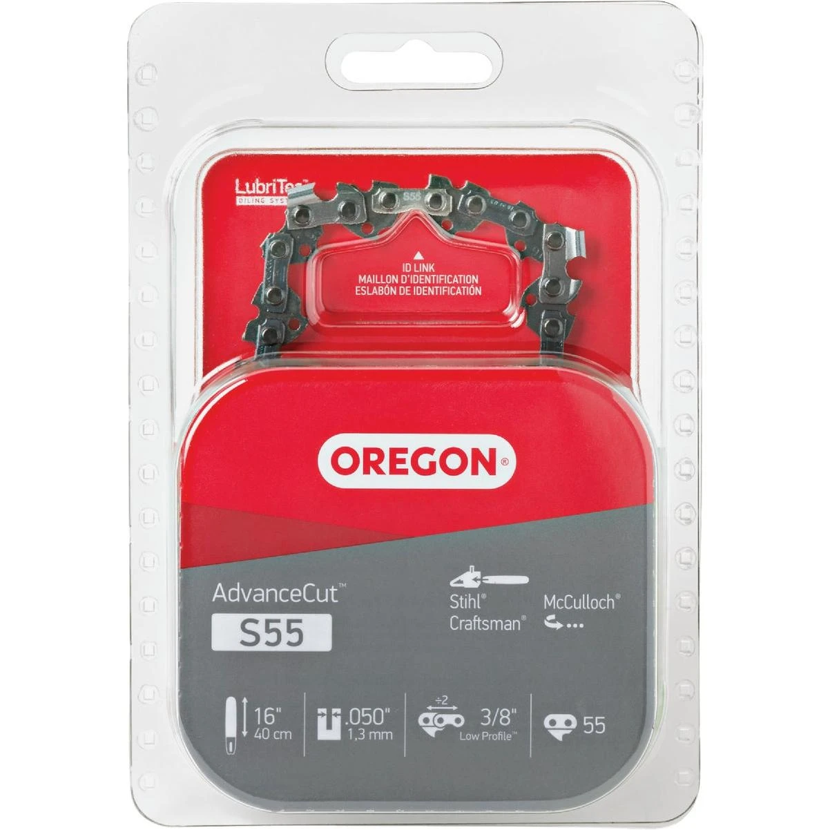 Oregon S55 AdvanceCut Chainsaw Chain for 16-Inch Bar -55 Drive Links  fits McCulloch, Stihl, Wagner and more