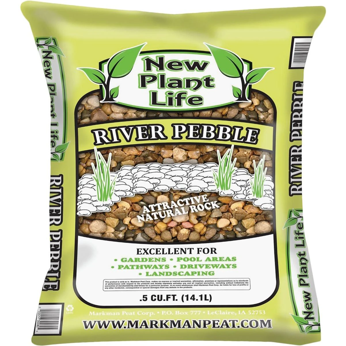 New Plant Life 0.5 Cu. Ft. 3/4 In. River Pebbles