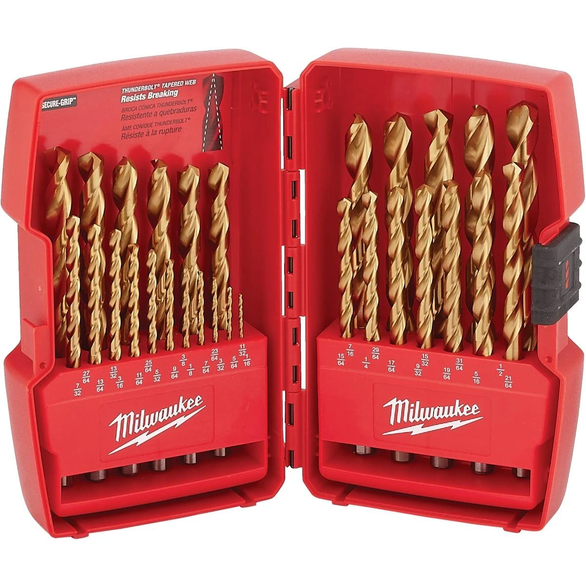 Milwaukee THUNDERBOLT 29-Piece Titanium Drill Bit Set, 1/16 In. thru 1/2 In.