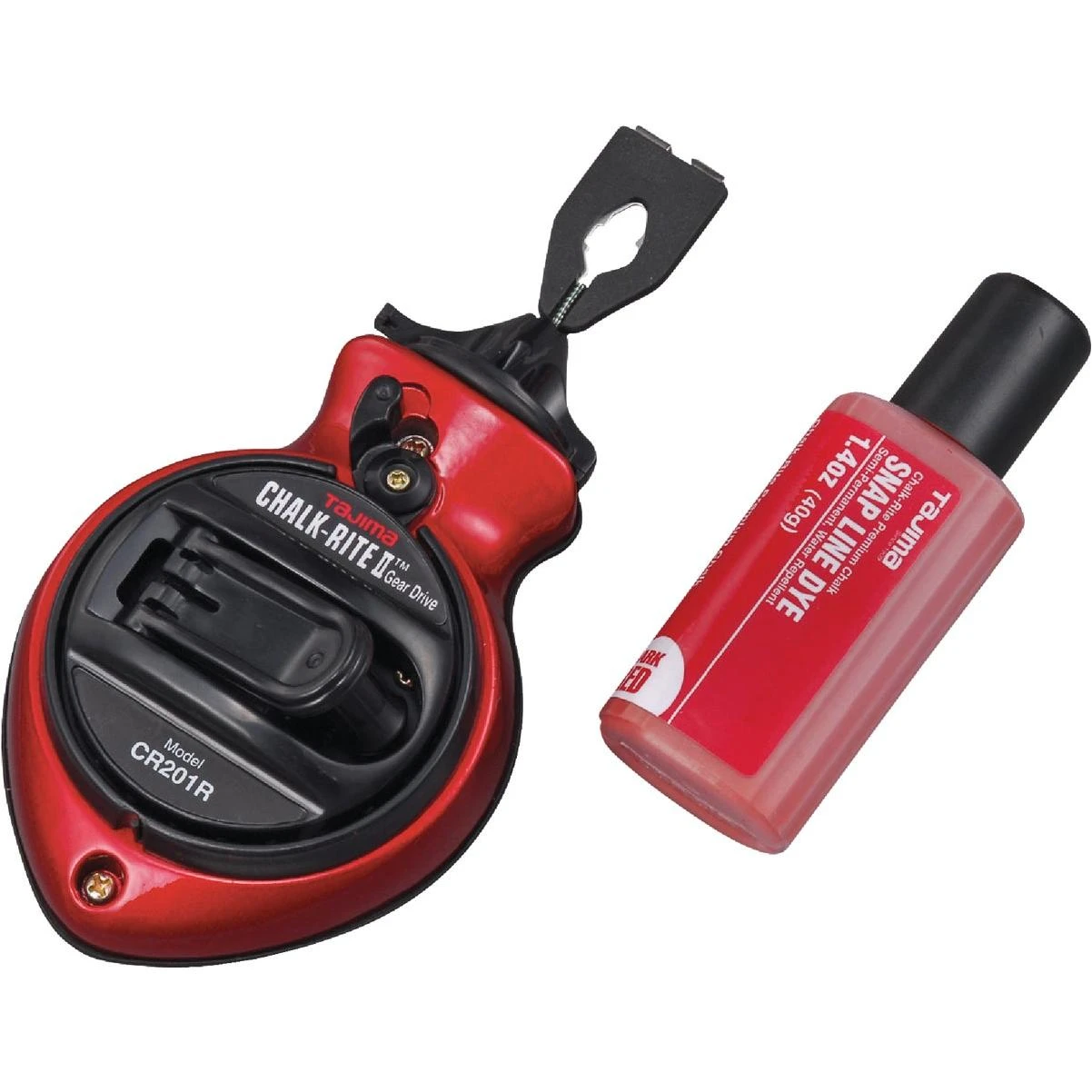 Tajima Chalk-Rite II 100 Ft. Extra Bold Chalk Line Reel and Chalk, Red