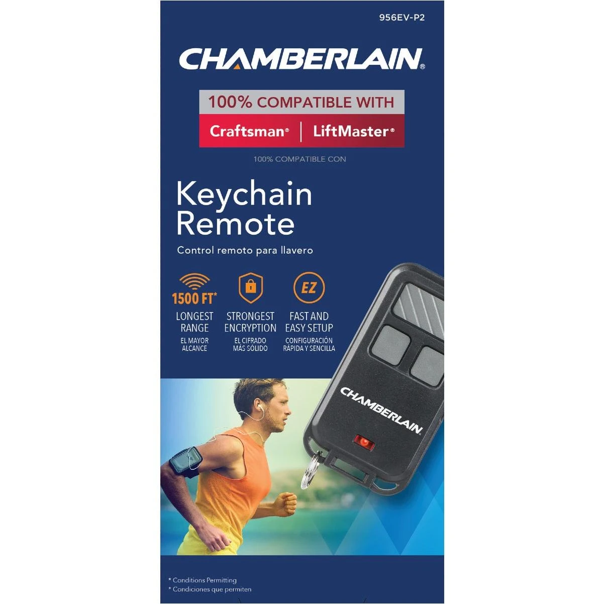 Chamberlain 2-Button Keychain Garage Door Remote