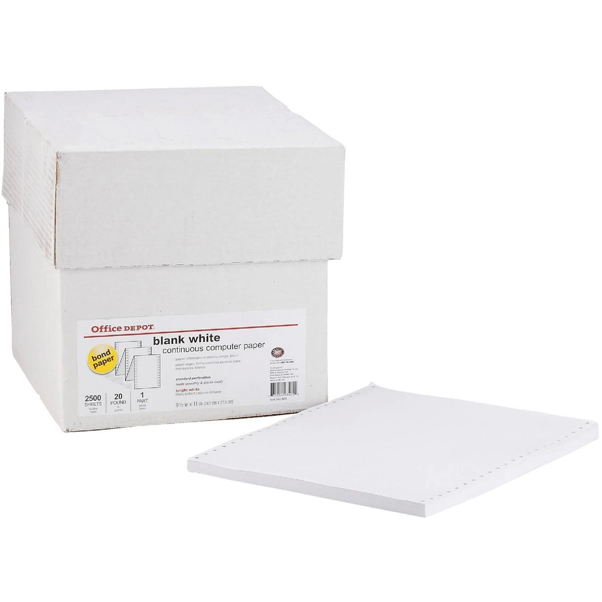 Staples 8-1/2 In. x 11 In. 20 Lb. White Blank Computer Printer Paper, 2500 Sheets