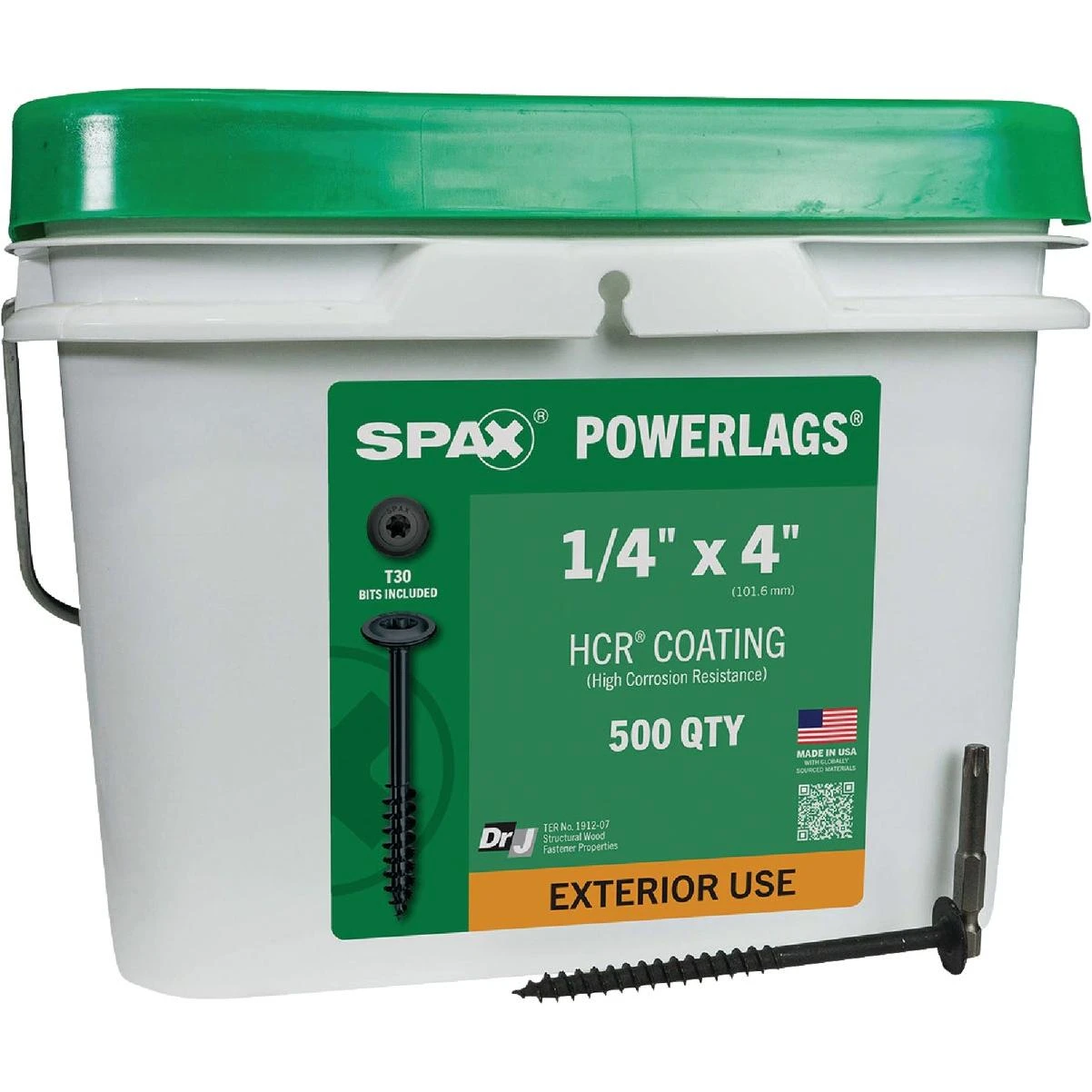 Spax PowerLags 1/4 In. x 4 In. Washer Head Exterior Structure Screw (500 Ct.)