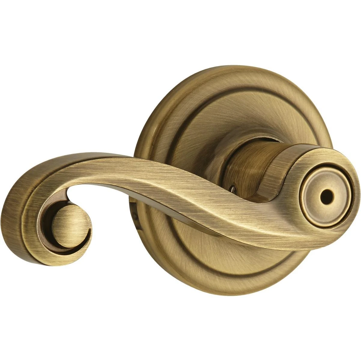 Kwikset Signature Series Antique Brass Lido Privacy Door Lever 