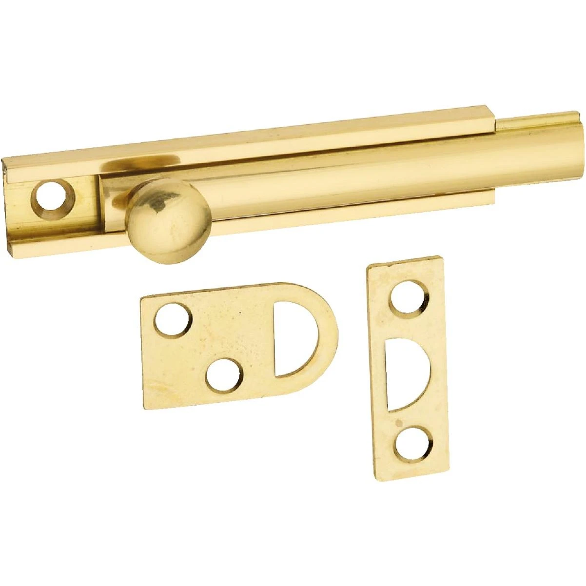 National Hardware Gallery Series 3 In. Polished Brass Door Surface Bolt