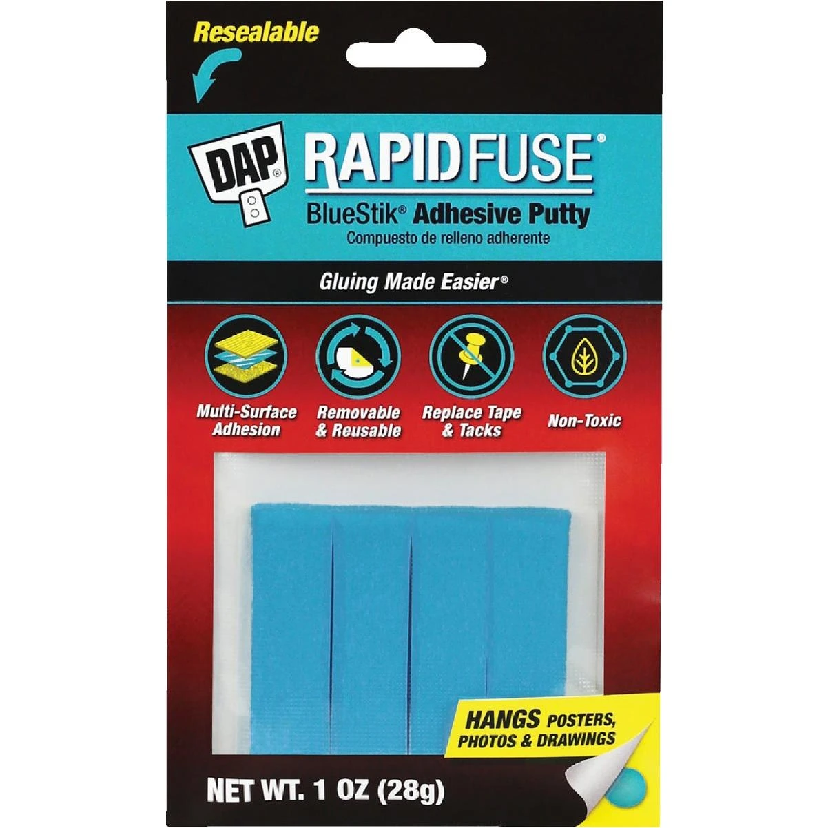 DAP RapidFuse Blue Stik 1 Oz. Blue Reusable Adhesive Putty