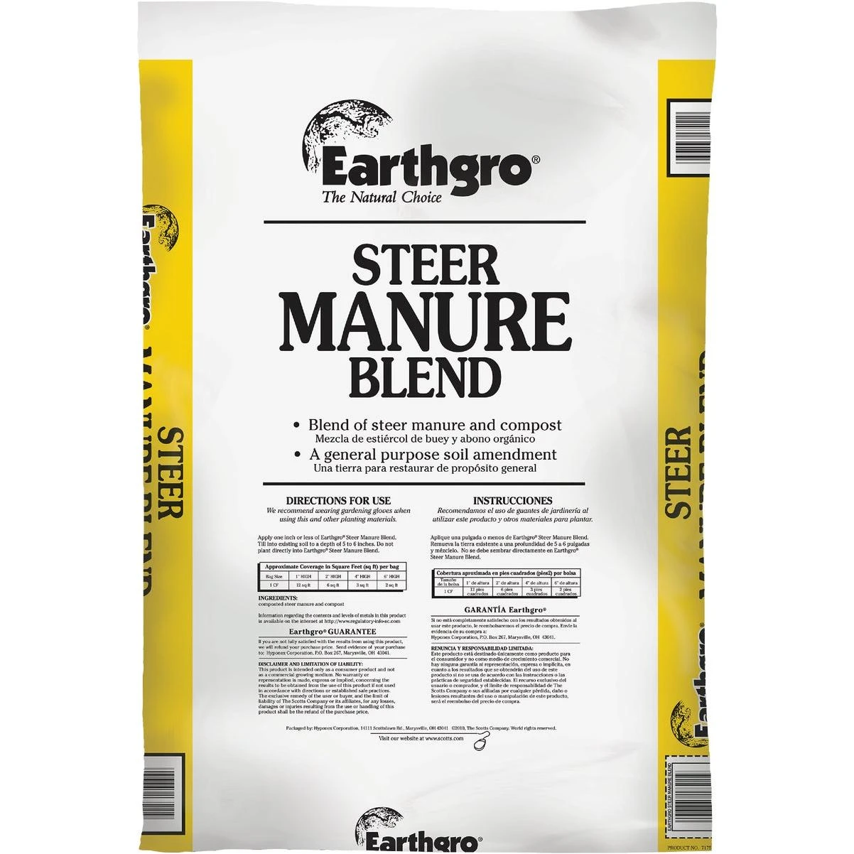 Earthgro 29 Lb. 1 Cu. Ft. 6 Sq. Ft. Coverage Steer Manure