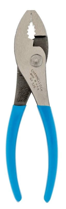 Channellock 526 Slip Joint Plier, 6-1/2 in OAL, 3/4 in Jaw Opening, Blue Handle, Comfort-Grip Handle, 1-9/32 in W Jaw