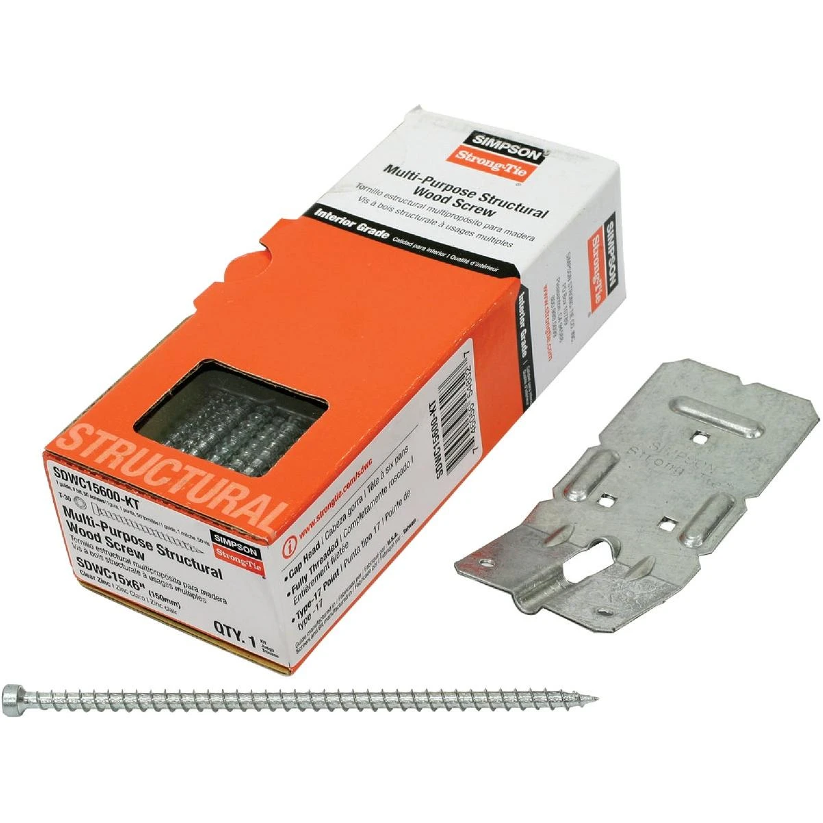 Simpson Strong-Tie Strong-Drive SDWC 0.335 In. x 6 In. T30 Structural Screw, Orange (50 Ct.)