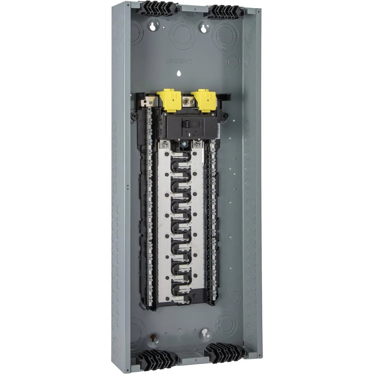 Homeline 200 Amp 40-Space 80-Circuit Indoor Main Breaker Qwik-Grip Plug-On Neutral Load Center with Cover Homeline 200 Amp 40-Space 80-Circuit Indoor Main Breaker Qwik-Grip Plug-On Neutral Load Center with Cover