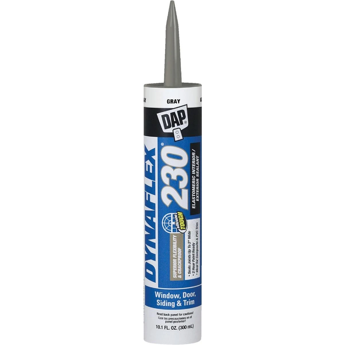 Dap Dynaflex 230 10.1 Oz. 100% Waterproof Window, Door, Siding & Trim Elastomeric Sealant, Gray