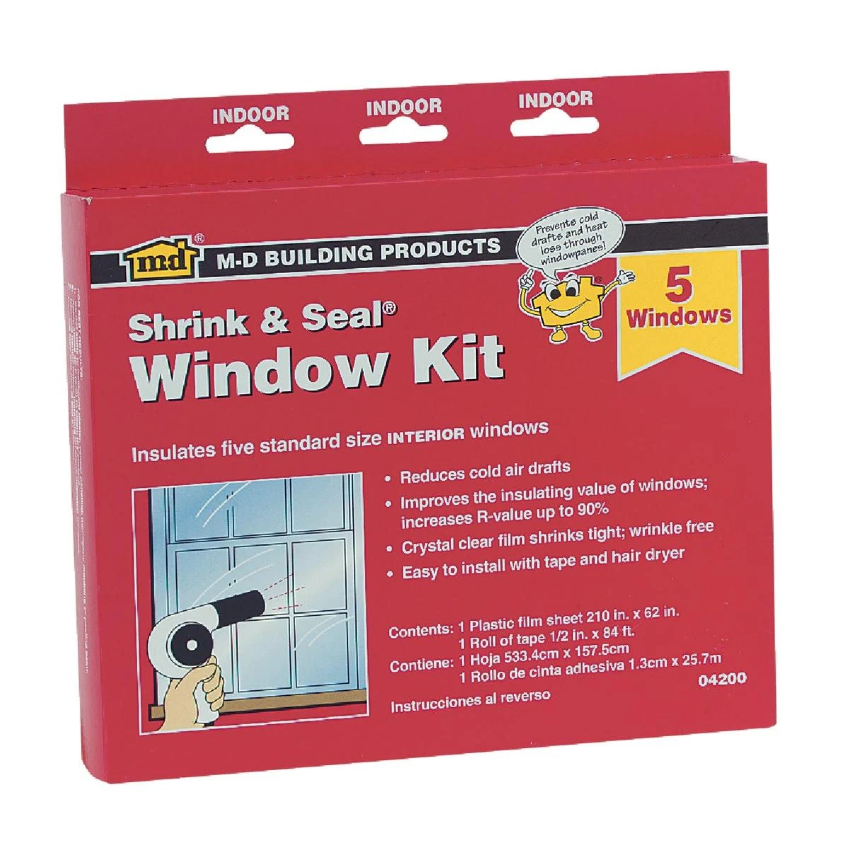 M-D Building Products Polar Block 62 In. x  210 In. Clear Plastic 5-Window Insulation Kit
