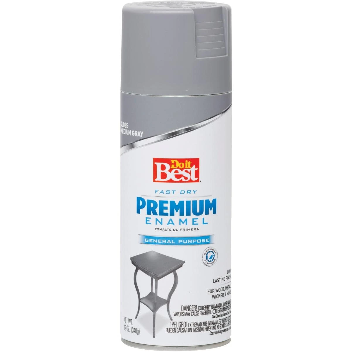 Do it Best Premium Enamel 12 Oz. Gloss Spray Paint, Medium Gray