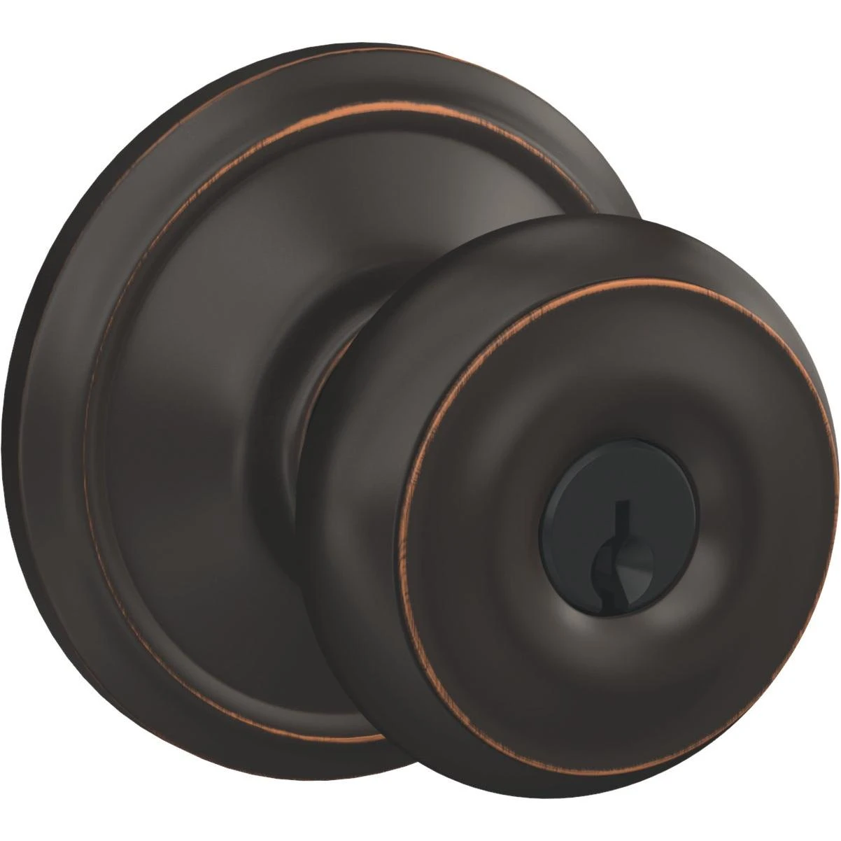 Schlage Georgian Aged Bronze Entry Door Knob 
