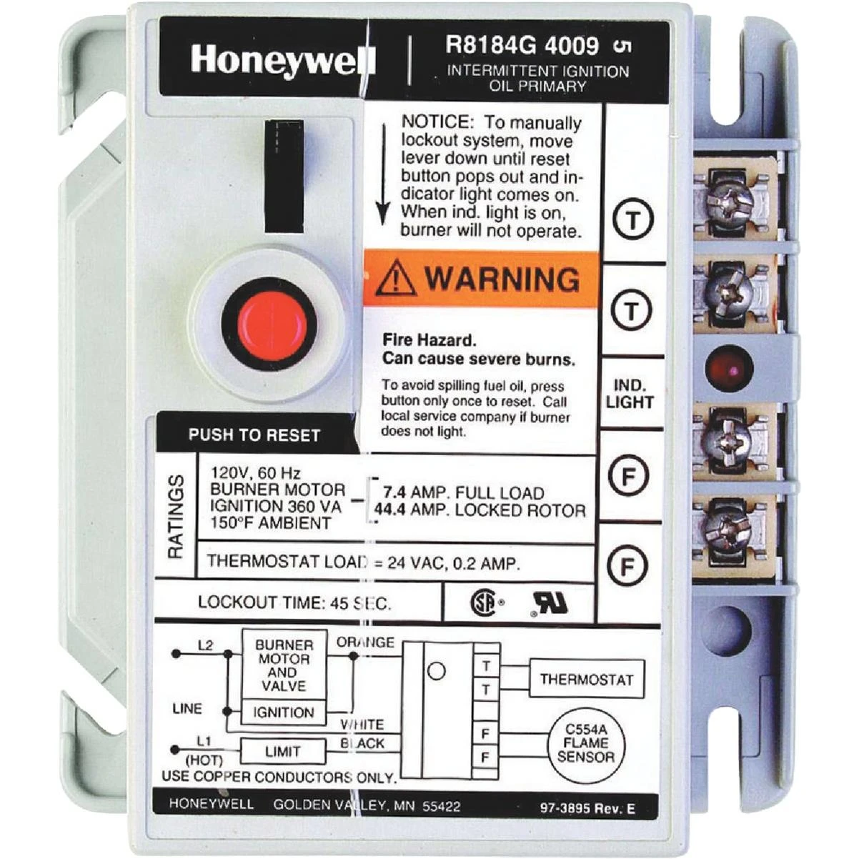 Resideo 4 In. x 4 In. Oil Burner Control