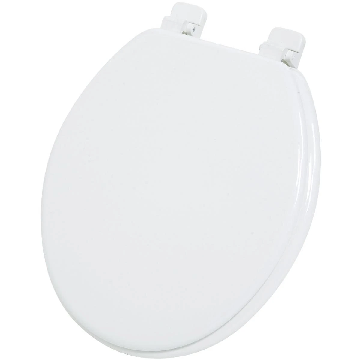 Home Impressions Round Closed Front White Wood Toilet Seat