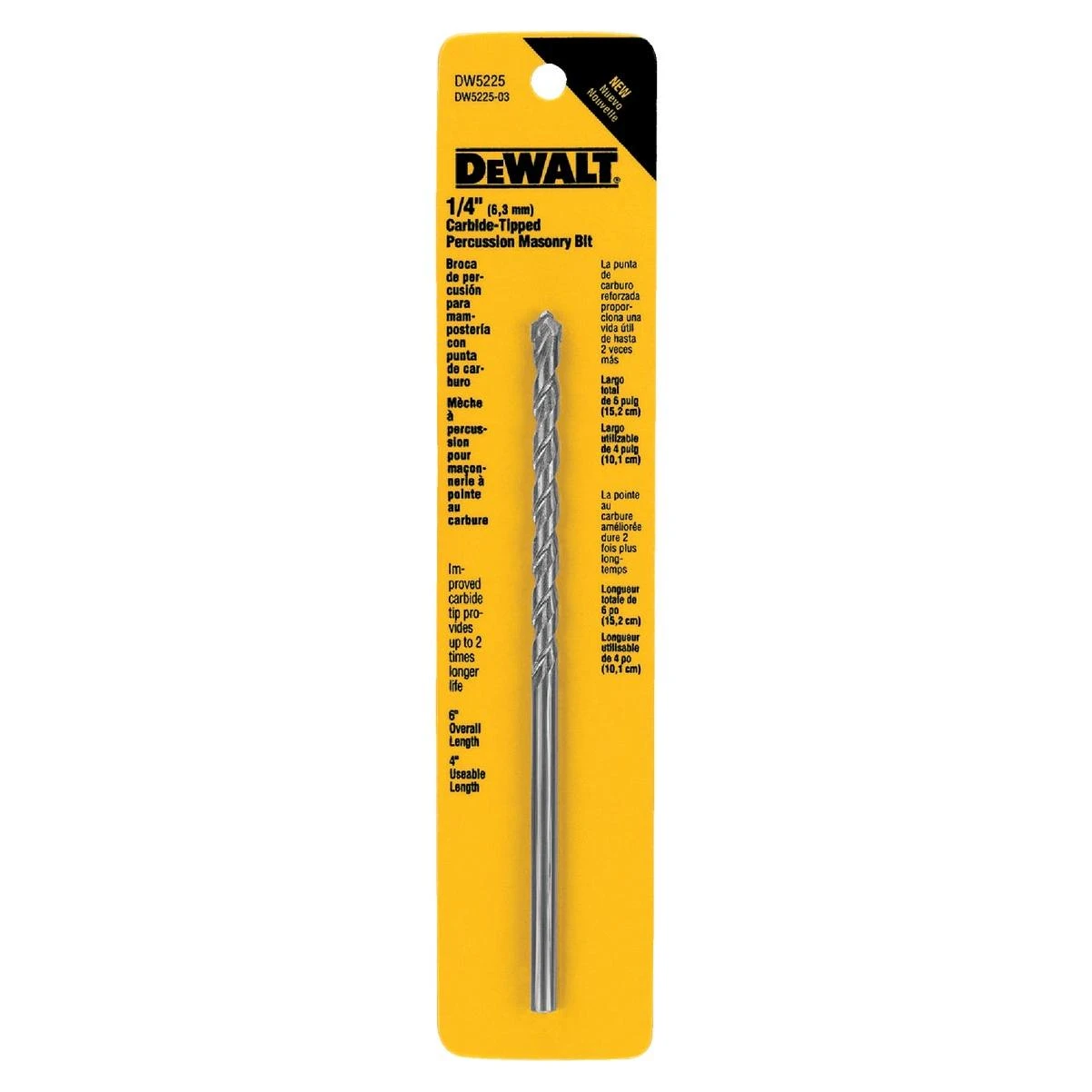 DEWALT 1/4 In. x 6 In. Masonry Drill Bit