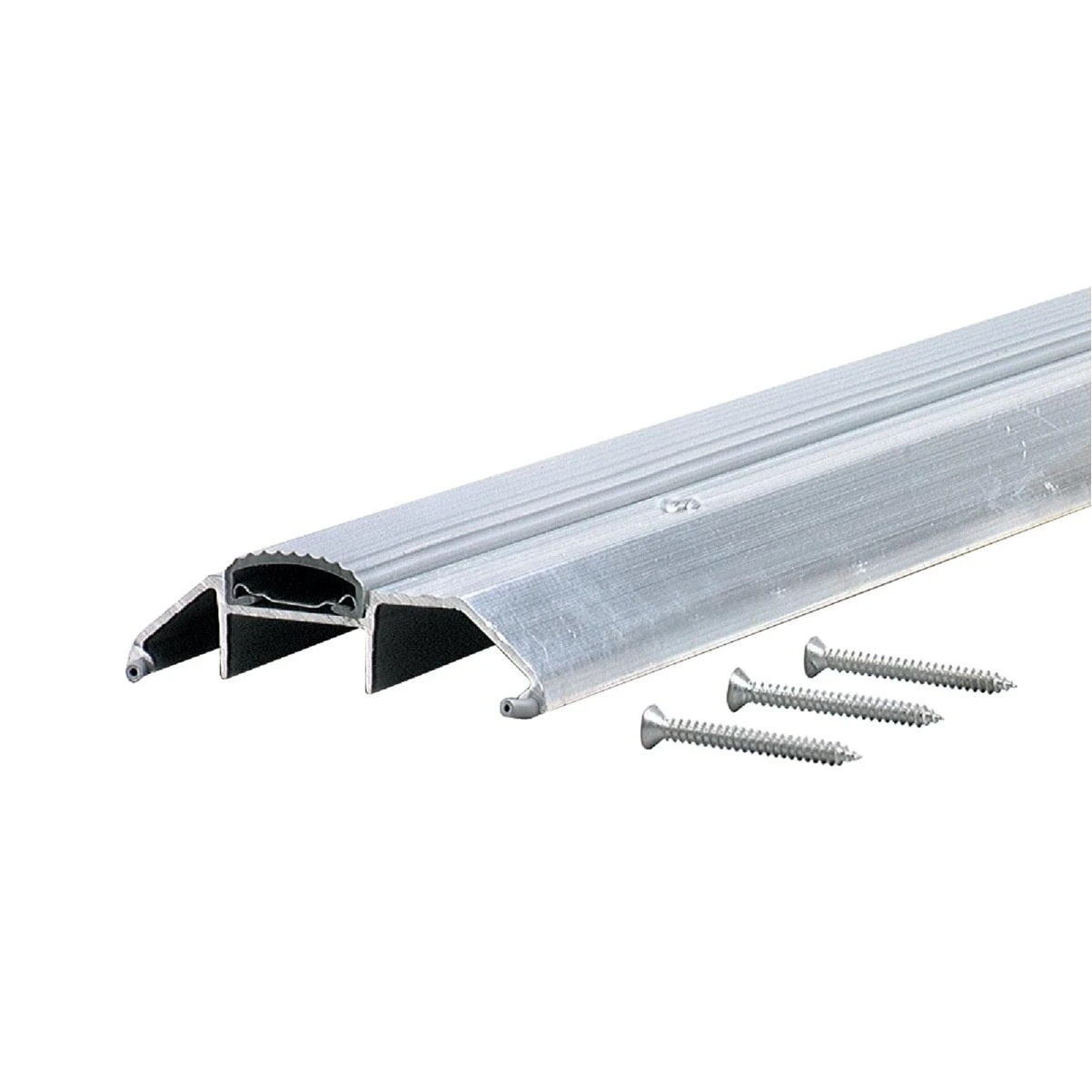 M-D Building Products 3-3/4 In. x 1-1/8 In. x 32 In. Silver Aluminum and Vinyl Heavy-Duty High-Profile Threshold