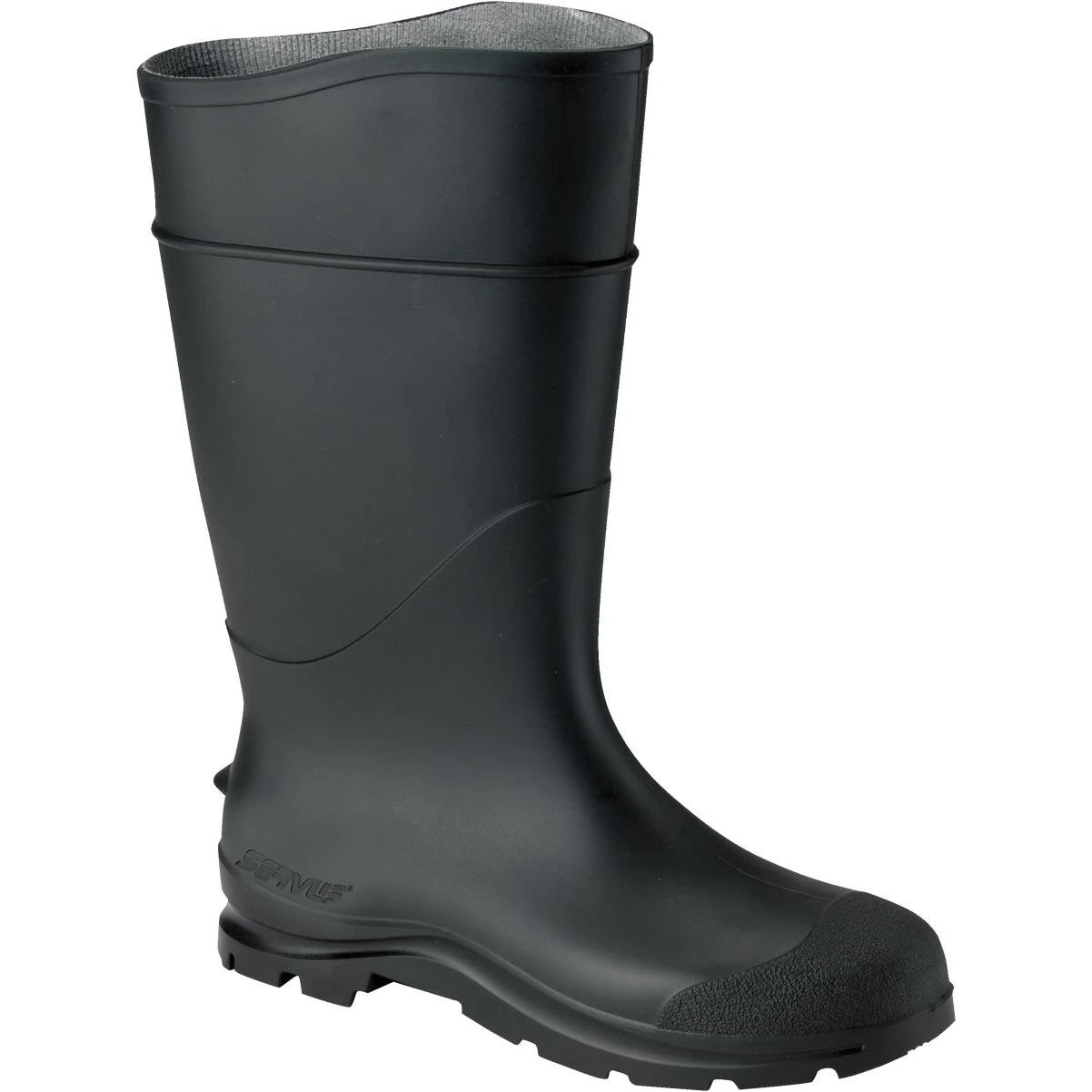 Servus Men's Size 13 Black Plain Toe PVC Rubber Boot