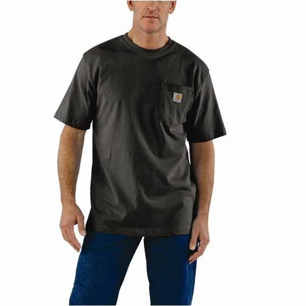 Carhartt petite Men's 5X-Large Peat Cotton Workwear Pocket Short Sleeve T-Shirt Mid Weight Jersey Original Fit