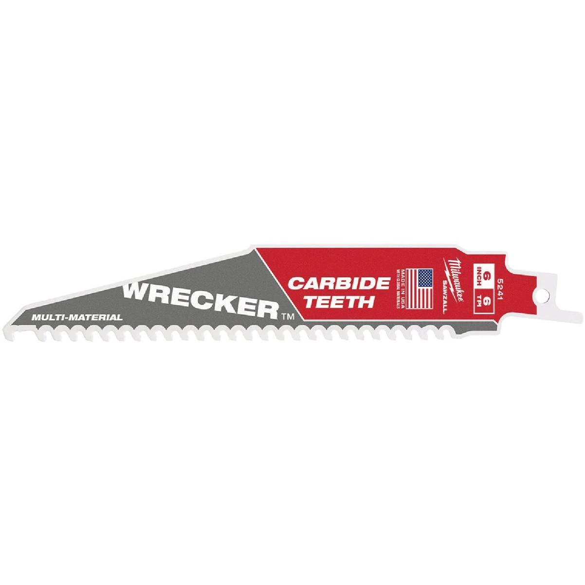 Milwaukee SAWZALL WRECKER 6 In. 6 TPI Carbide Multi-Material Reciprocating Saw Blade