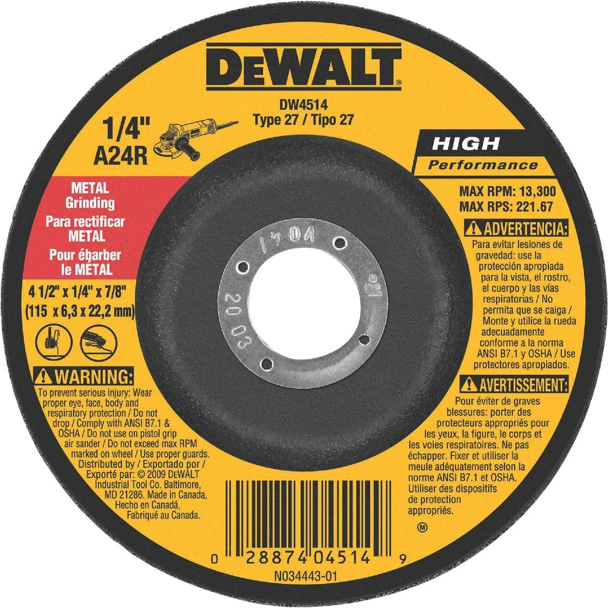DEWALT Aluminum Oxide 1-in Grinding Wheel DEWALT Aluminum Oxide 1-in Grinding Wheel