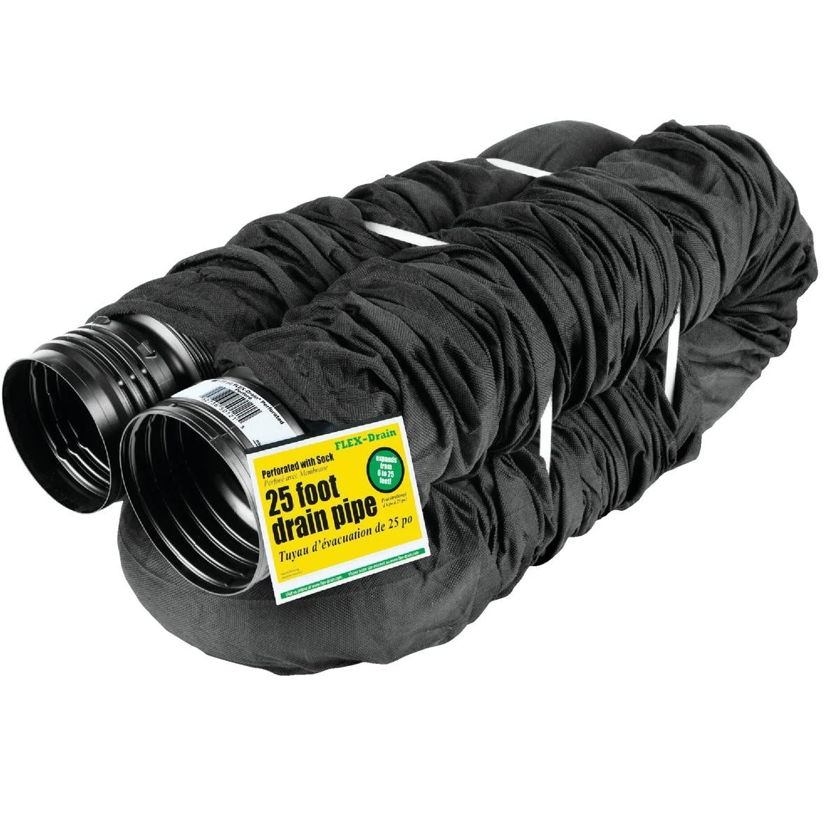 Amerimax FLEX-Drain 4 In. X 25 Ft. Expandable Perforated Drainage Pipe with Sock