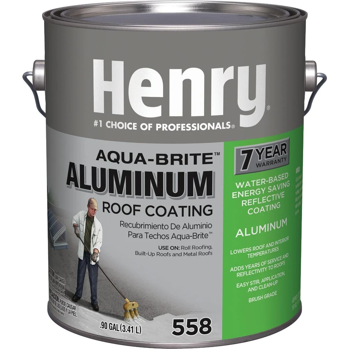 Henry Aqua-Brite 1 Gal. Fibered Aluminum Roof Coating