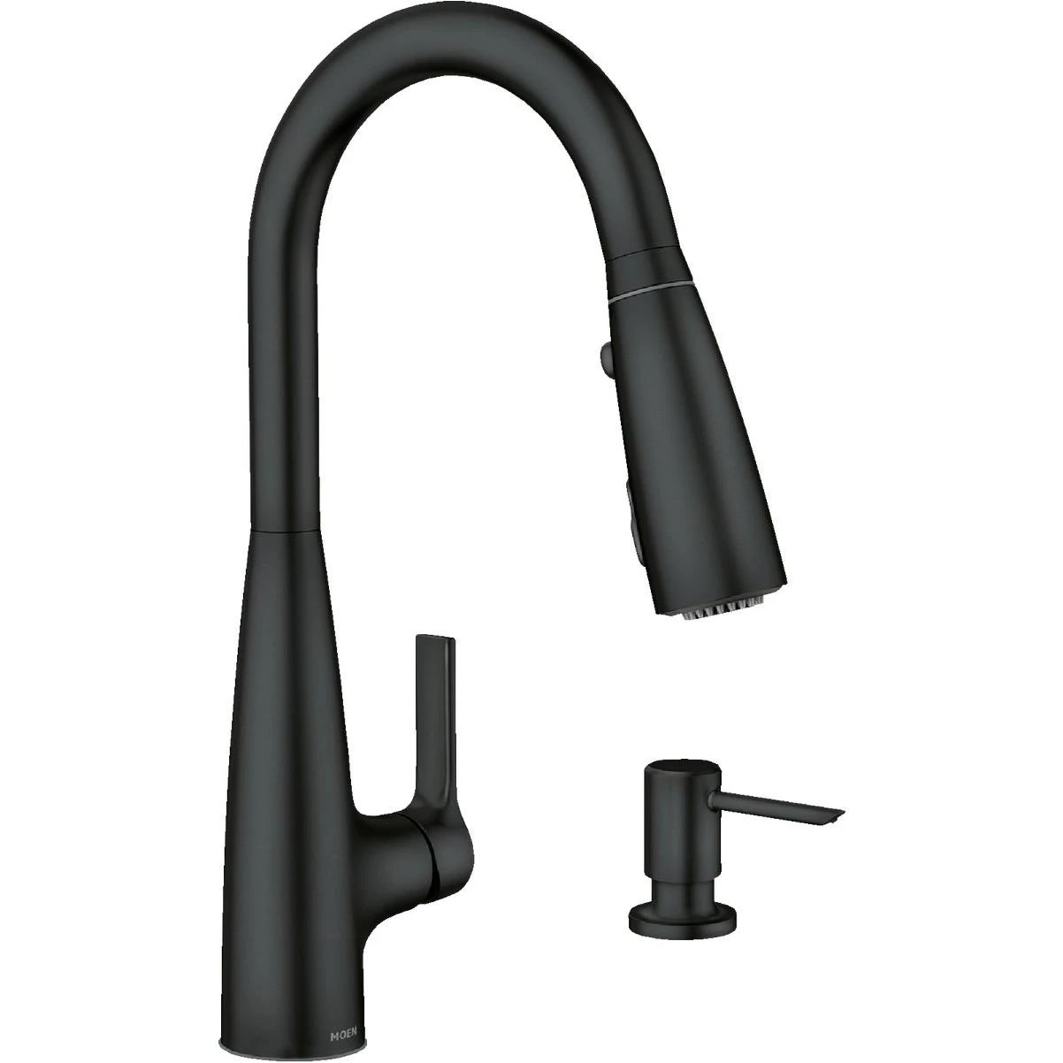 Moen Haelyn 2-Handle Pull-Down Kitchen Faucet with ColorCue, Matte Black