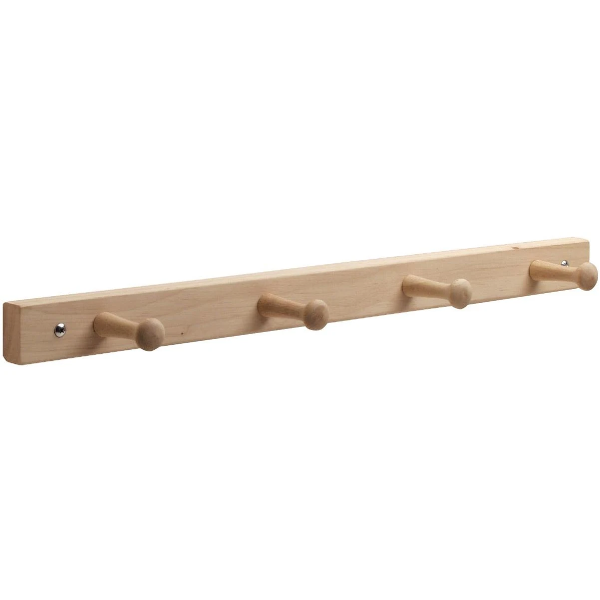 iDesign Natural Wood 4-Peg Rack