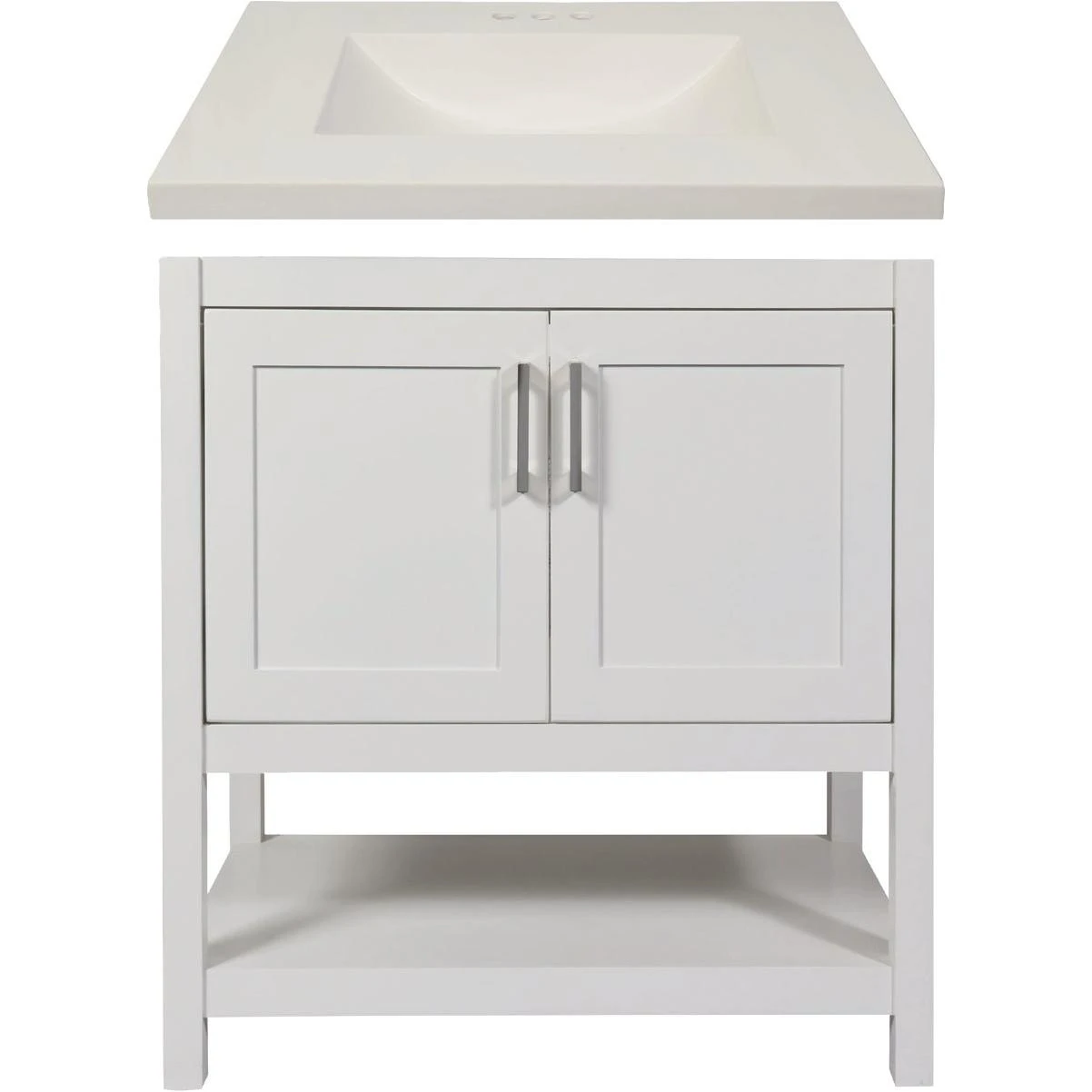 Modular Monaco White 30 In. W x 21 In. D x 34-1/2 In. H  Vanity with White Cultured Marble Top