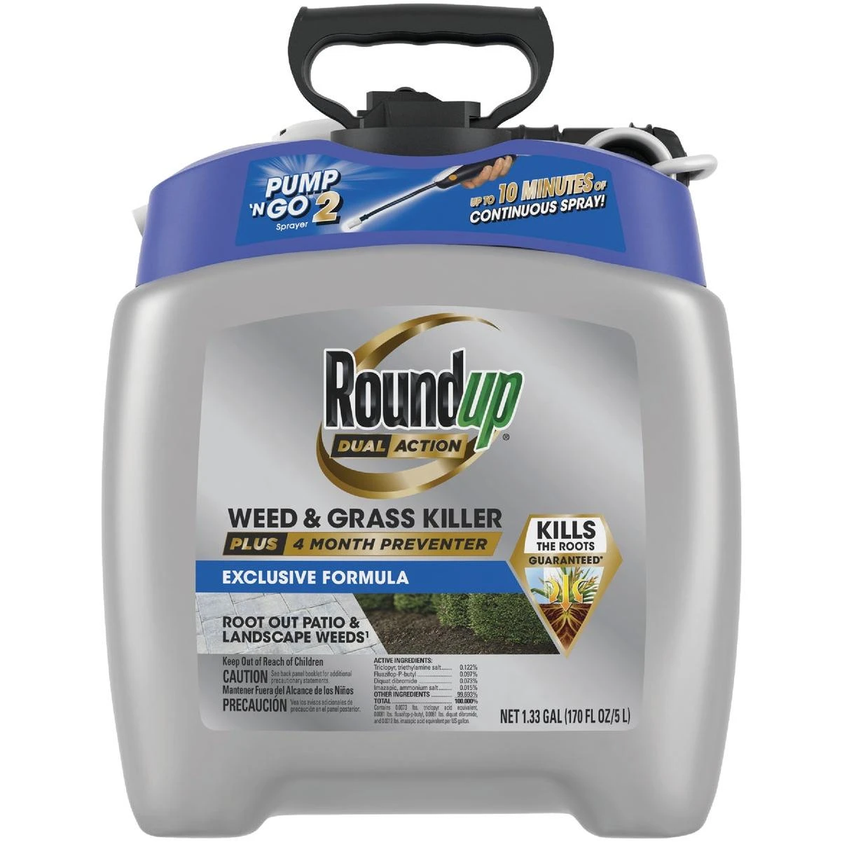 Roundup Dual Action Pump 'N Go 1.33 Gal. Wand Sprayer Weed & Grass Killer