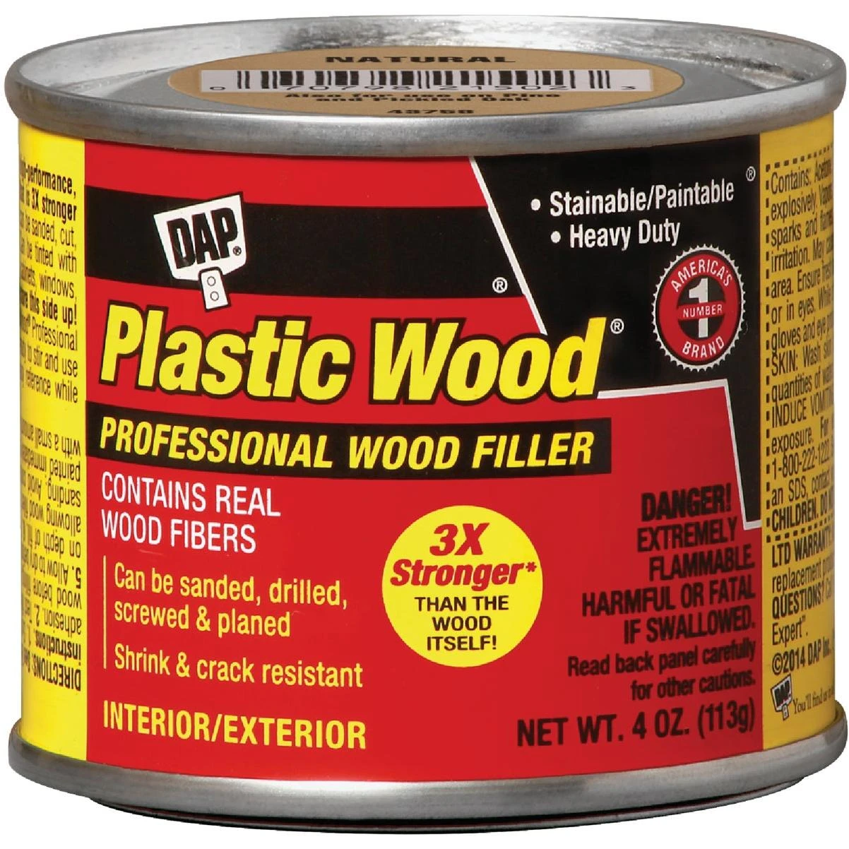 DAP Plastic Wood 4 Oz. Light Oak Solvent Professional Wood Filler