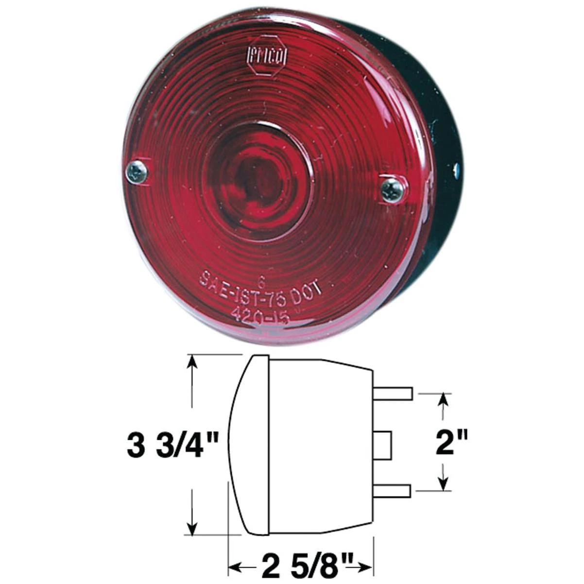 TowSmart Round Stop, Turn, Tail & License Combination Light