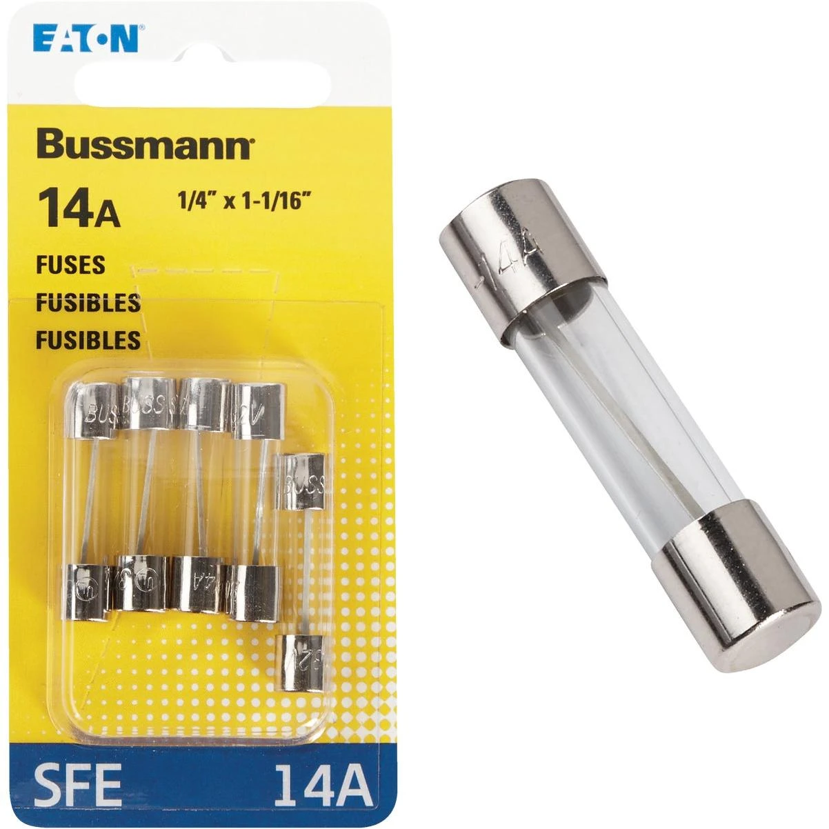 Bussmann 14A 32V SFE Glass Tube Automotive Fuse (5-Pack)