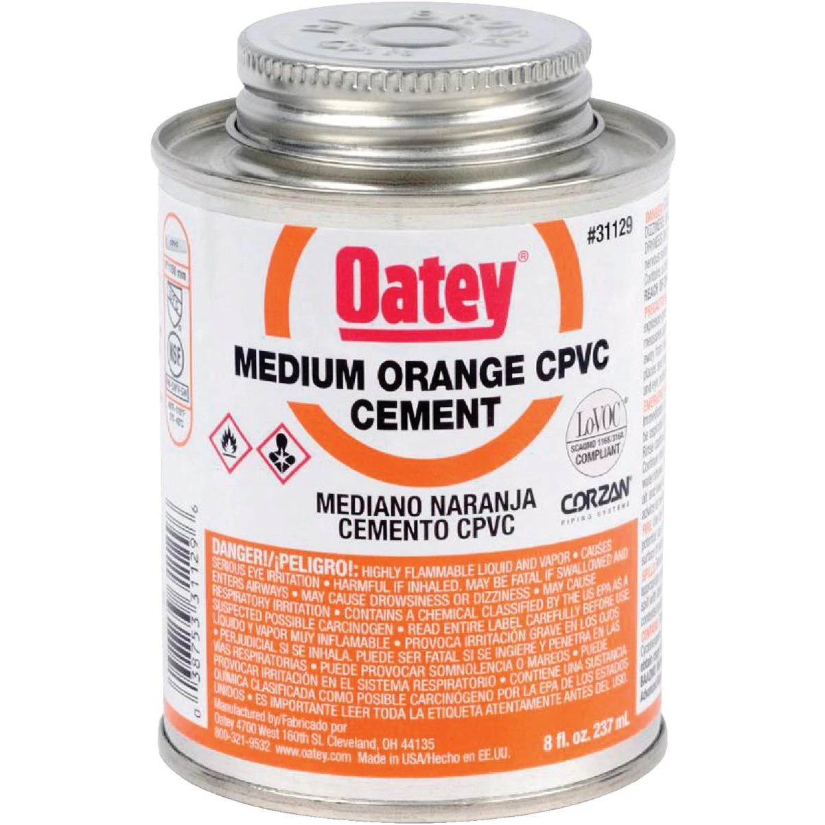 Oatey 8 Oz. Medium Bodied Orange CPVC Cement