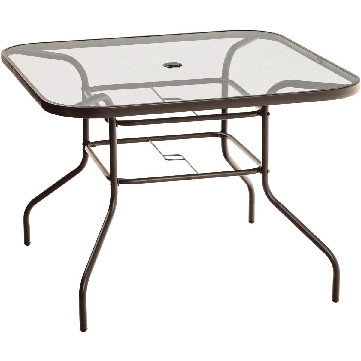 Outdoor Expressions Windsor Collection 40 In. Rounded Edge Square Brown Steel Table