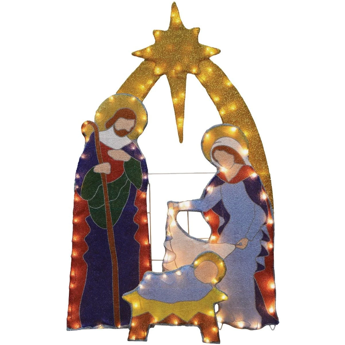 Candy Cane Lane 42 In. LED Nativity Holiday Yard Art